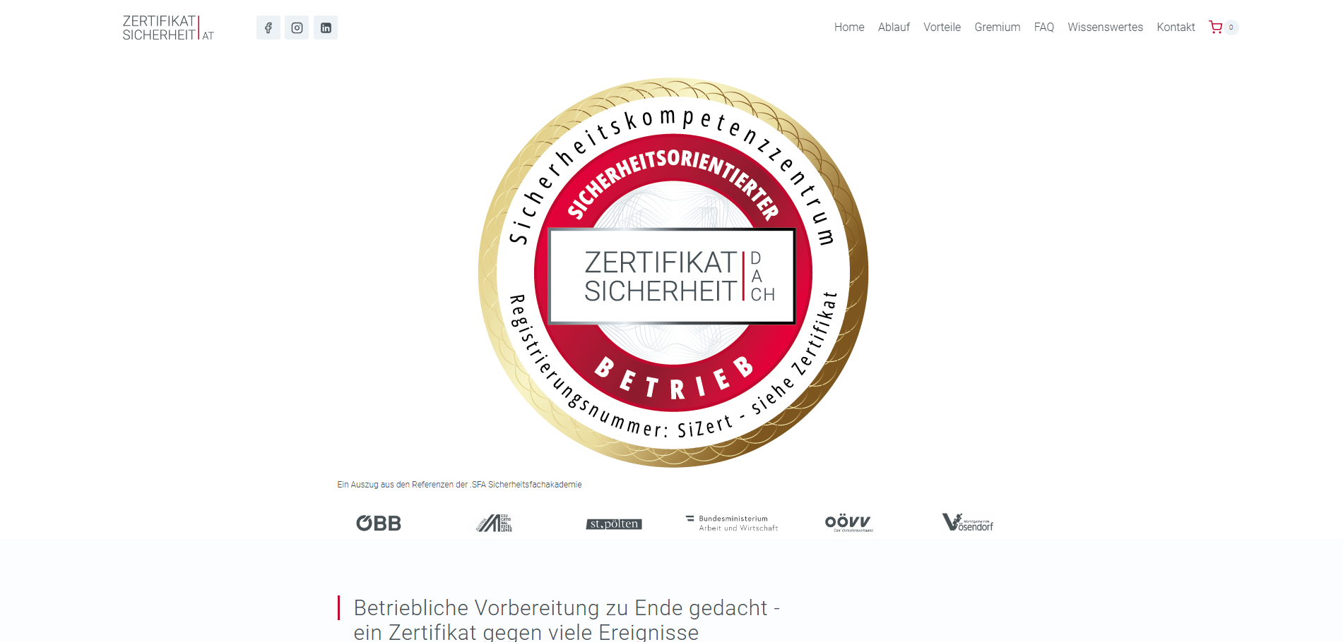 Blackout Zertifikat Projektansicht